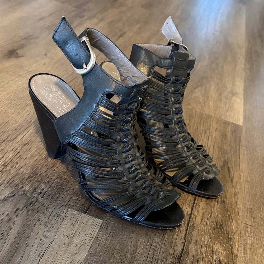 Black Strappy Heeled Sandals